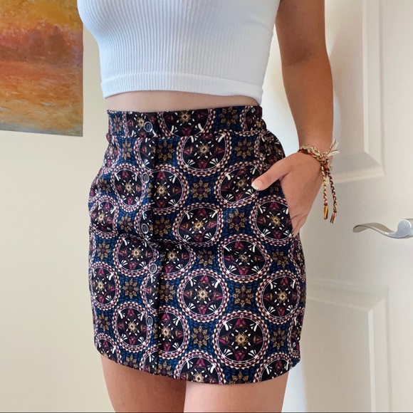 kaleidoscope button up skirt - Picture 1 of 7